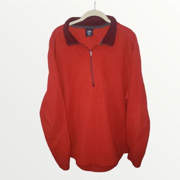 LANDS END- Men’s Burnt Orange Zip Sweater Long Sleeve Pullover Knit xxl - Picture 1 of 6